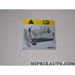 Etiquette autocollante avertissement Opel Chevrolet original OEM 39099013