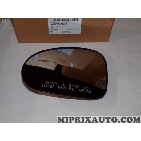 Miroir glace vitre retroviseur Opel Chevrolet original OEM 93743390 