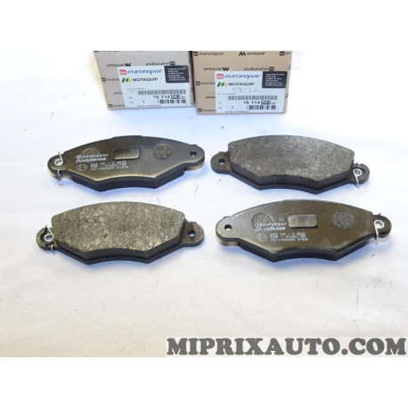 Jeux 4 plaquettes de frein Eurorepar Citroen Peugeot original OEM 1611458380 