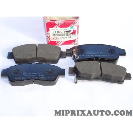 Jeu 4 plaquettes de frein Toyota Lexus original OEM 04465-42100 0446542100 