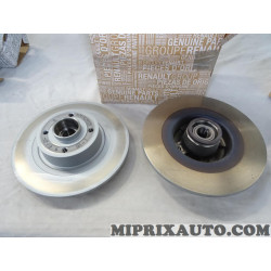 Paire disques de frein arriere plein 270mm diametre avec roulement de roue Renault Dacia original OEM 7701207898 pour renault me