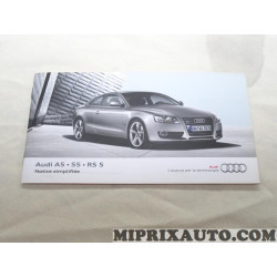 Manuel documentation notice utilisation simplifiée Volkswagen Audi Skoda Seat original OEM 11256283440 pour audi A5 